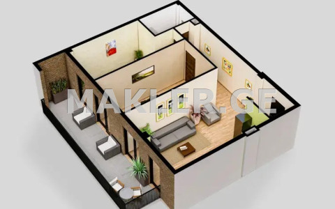  Продается 3 комнатная  Квартира в Сабуртало  Переулок Камана 