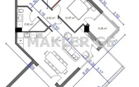  იყიდება მშენებარე ბინა საბურთალოზე  თამარაშვილის ქუჩაზე 