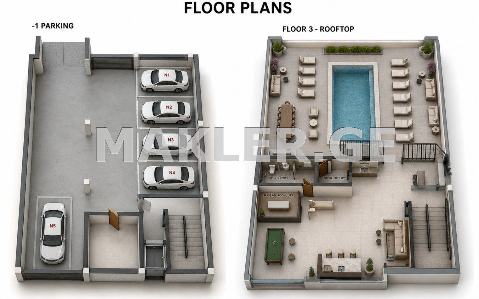 Satılık 1441 m²  Villa in Vake dist.  in T.Tabidze st. 