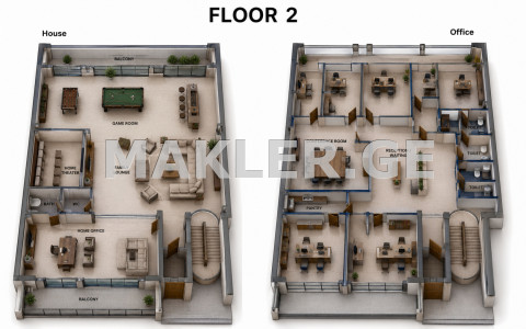  Satılık 1441 m²  Villa in Vake dist.  in T.Tabidze st. 