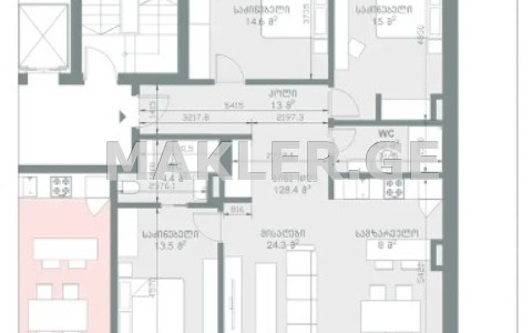  Satılık 4   Daire in Vake dist.  in Paliashvili st. 