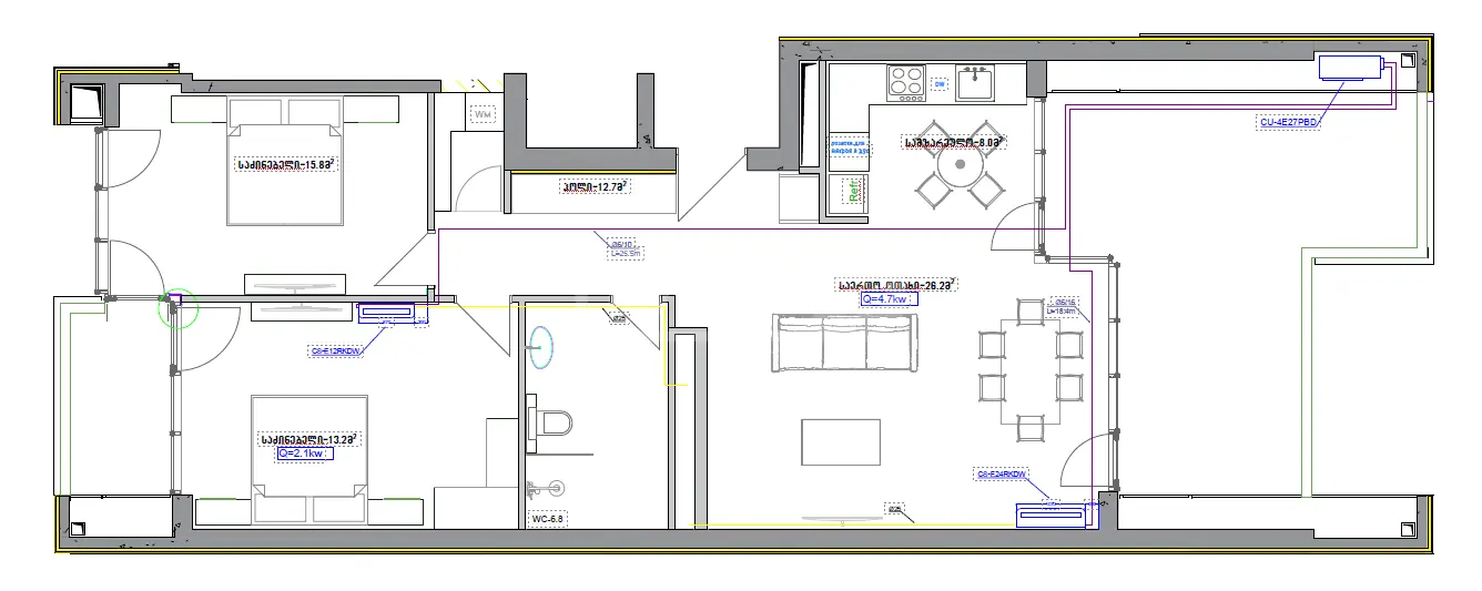  Satılık 3   Daire in Vake dist.  in I. Chavchavadze Ave. 