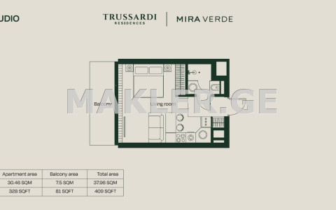  For Sale Under construction Apartment in Krtsanisi