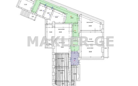  Satılık 8   Daire in Sololaki dist. (Old Tbilisi)  in Iashvili st. 