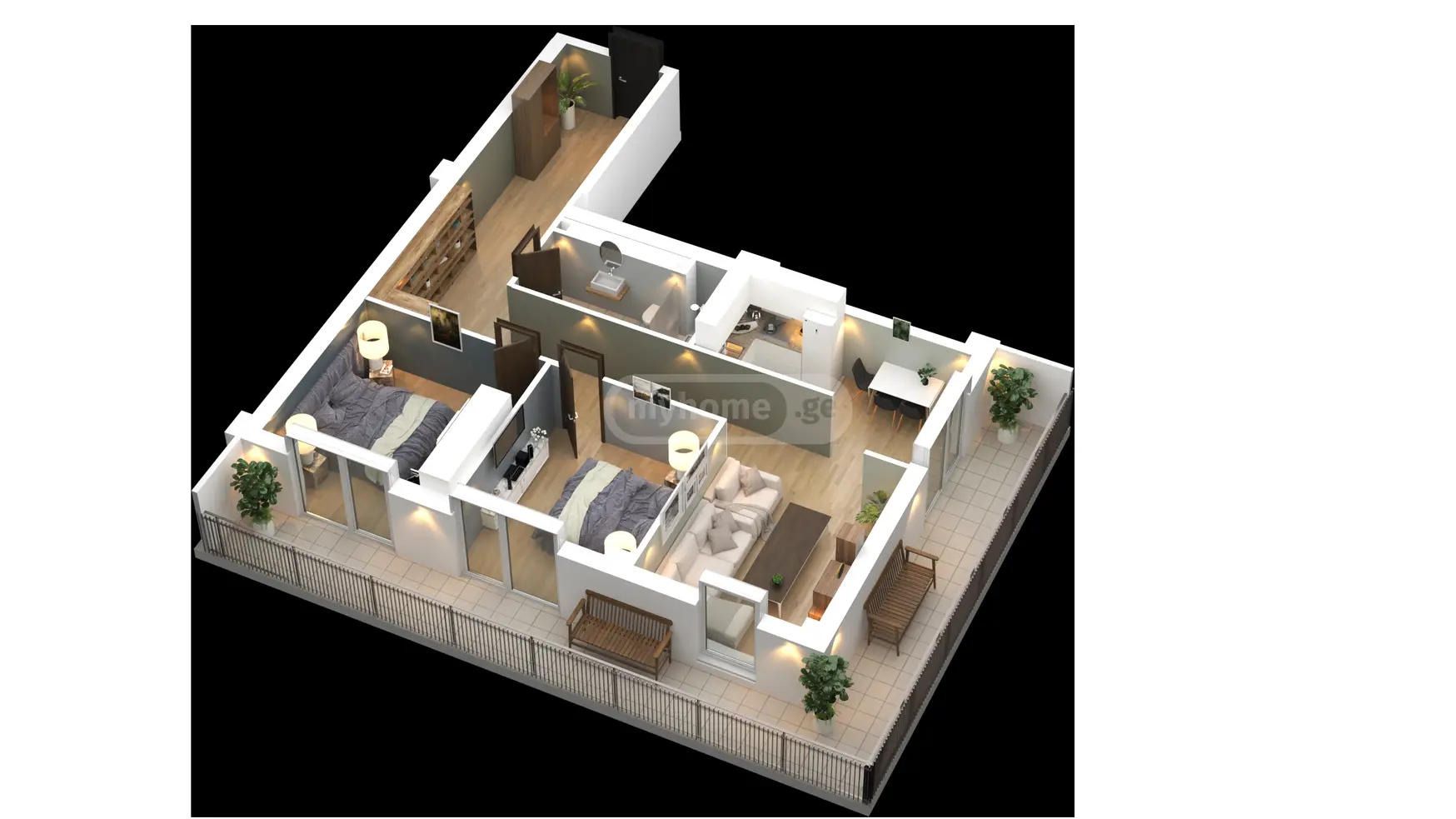  Satılık 3   Daire in Ortachala  in Arthur Leist st. 