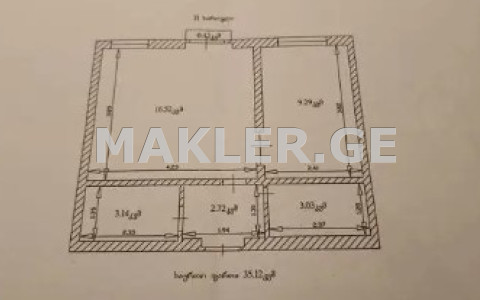  Продается 2 комнатная  Квартира в Сабуртало  на пр. Ал. Казбеги 