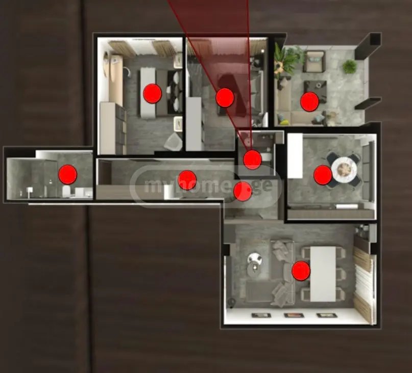  For Sale 3 room  Apartment in Krtsanisi dist.  in Krtsanisi blind alley 