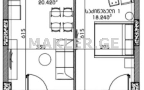  For Sale 2 room  Apartment in Vake dist.  in Giorgi danelia st 