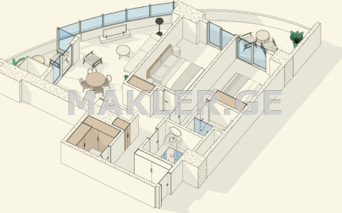  For Sale Under construction Apartment in Isani dist.  in Isani blind alley 