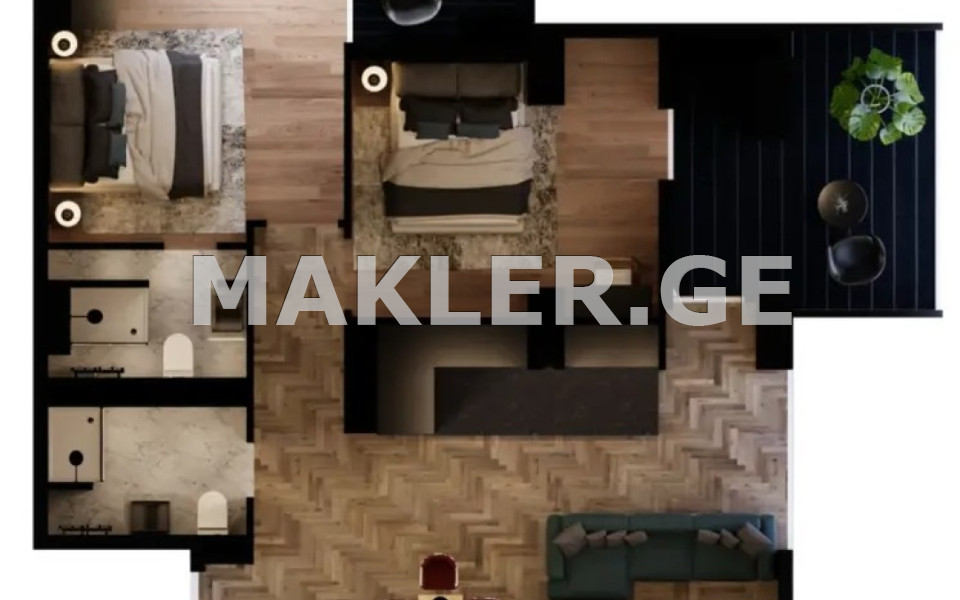  For Sale 2 room  Apartment in Nutsubidze plateau  in E. Amashukeli st. 