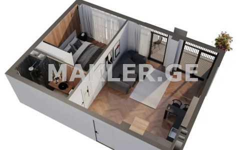  For Sale Under construction Apartment in Vake dist.  in Shatberashvili II blind alley 