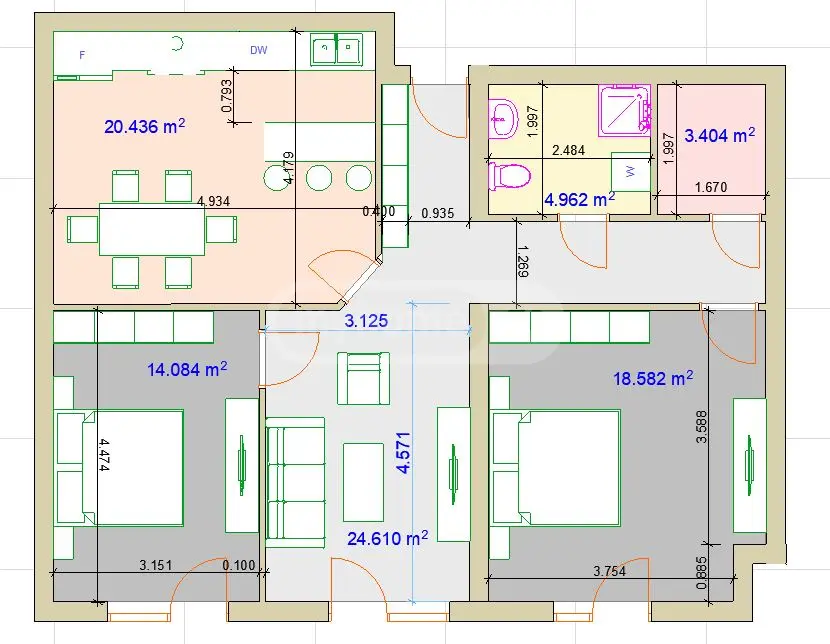  For Sale 3 room  Apartment in Isani dist.  in Beri Gabriel Salosi Ave. 