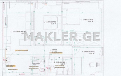  For Sale 4 room  Apartment in Saburtalo dist.  in Nutsubidze st. 