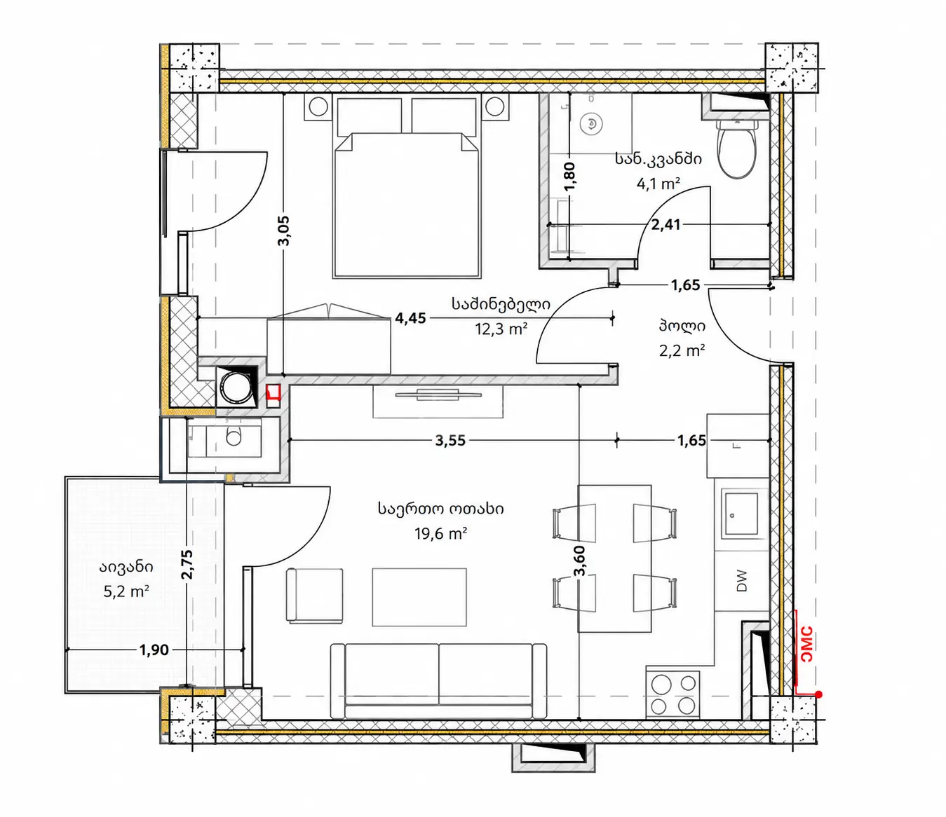  出售 2 room  公寓 萨布尔塔洛区  in Universiteti st. 