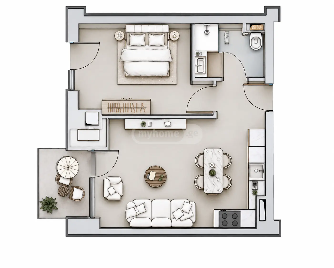  出售 2 room  公寓 萨布尔塔洛区  in Universiteti st. 