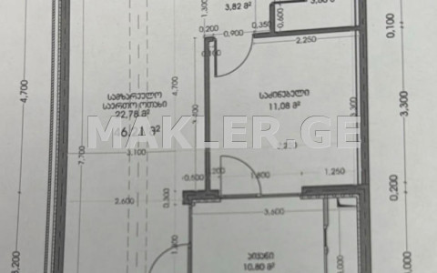  למכירה 2 חֶדֶר  דִירָה in Didube dist.  in Maiakovski st. 