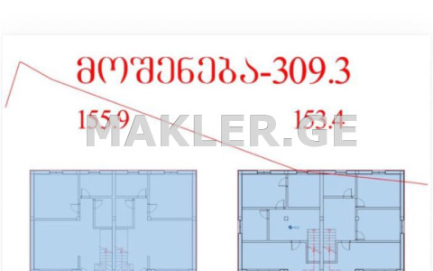  For Sale 309 m² space Private House in Gldani