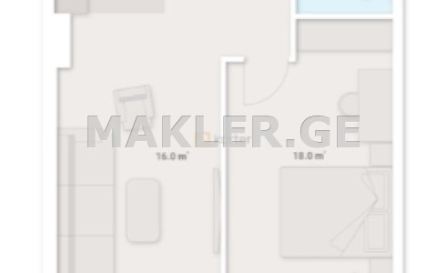  למכירה 2 חֶדֶר  דִירָה in Vake dist.  in Giorgi danelia st 